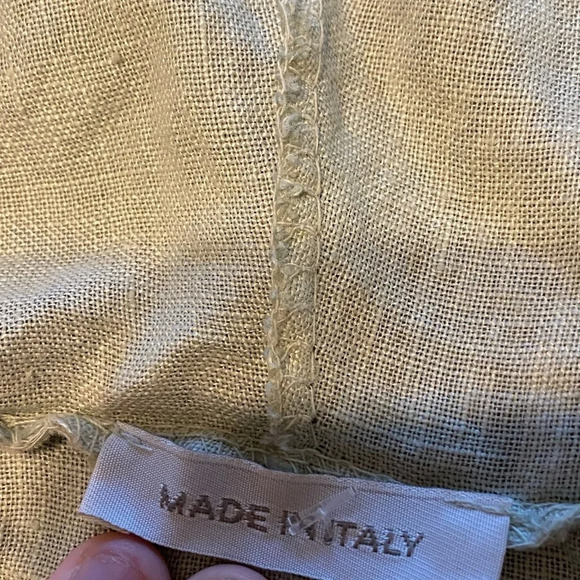 Made In Italy 100% Linen Light Green Cardigan Hoodie Size Unknown B30 - Picture 2 of 5
